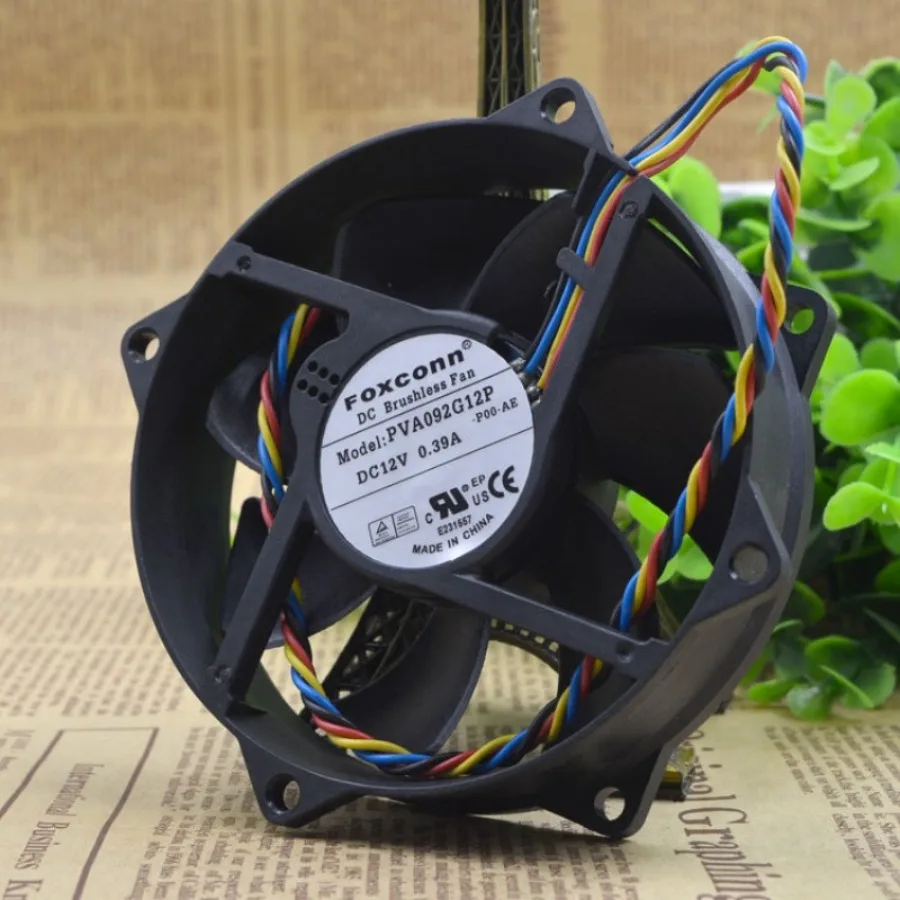 AA + for original, Foxconn 9cm 9025 round fan 4 wire ball PVA092G12P 12V 0.39A