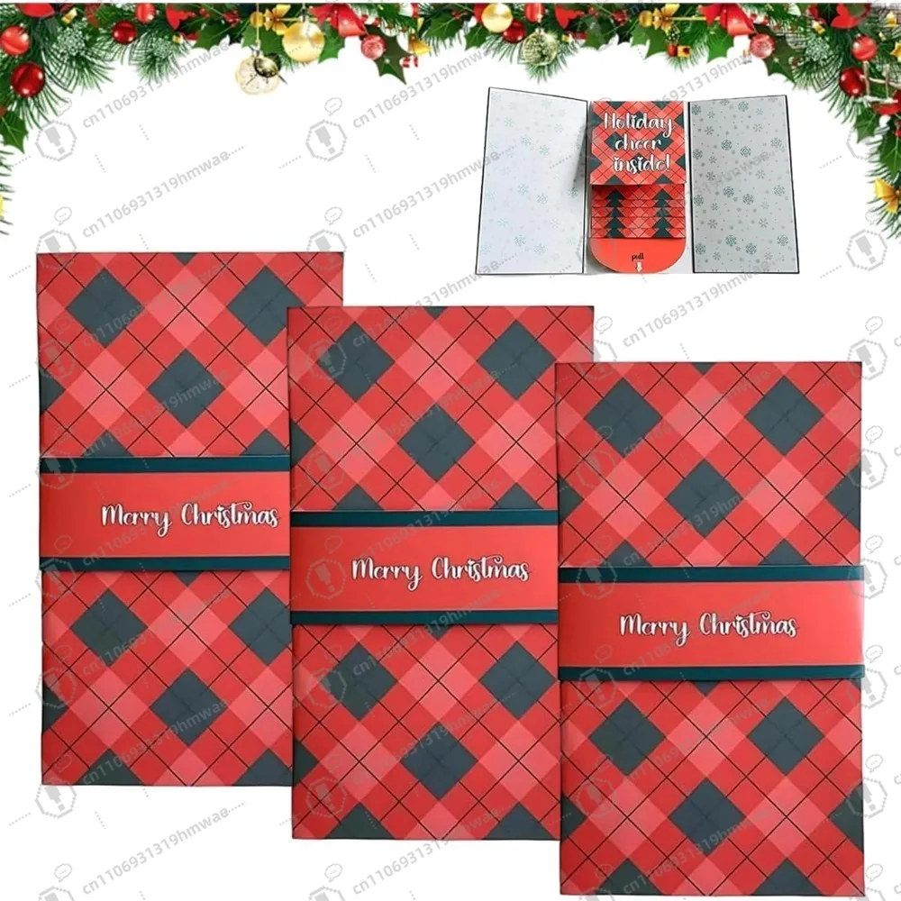 

2026 New Christmas Gift Card Booklet 3pcs, Handmade Christmas Gift Card Booklet,DIY trend wow note holder,for Friends and Family