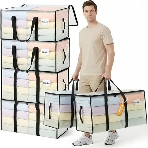 3 Heavy-duty Moving Boxes and Clothing Storage Bags, Large Moving Bag with Lid and Backpack Shoulder Straps, Waterproof Storage