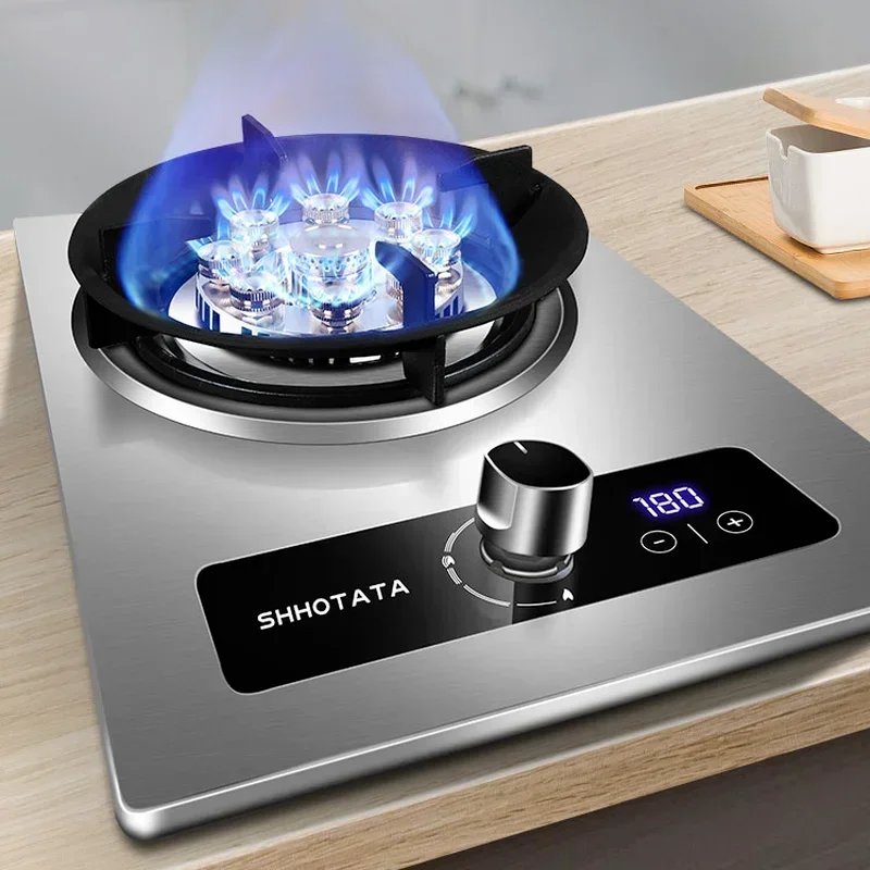 

7.2KW Gas Cooktop Single Stove Stainless Steel Household Embedded Natural Gas Desktop Fire Stove Timing Liquefied Gas Stove