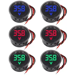 2pcs DC 4-100V indicatore di tensione per auto Display digitale a LED 12V 24V voltmetro impermeabile pannello rotondo misuratore di tensione Tester rilevatore di Volt