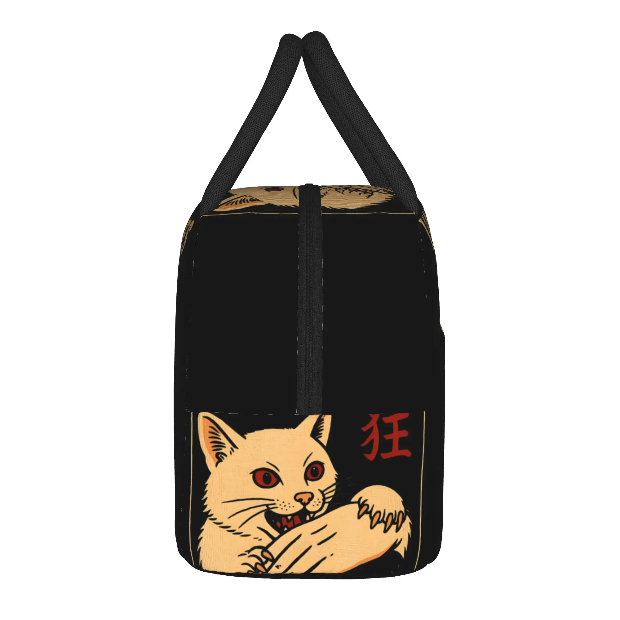 I Have Rabies Cat Biting Hand Anime Lunch Bag  Convenient Lunch Box Men Picnic Print Cooler Bag Casual Thermal Tote Handbags