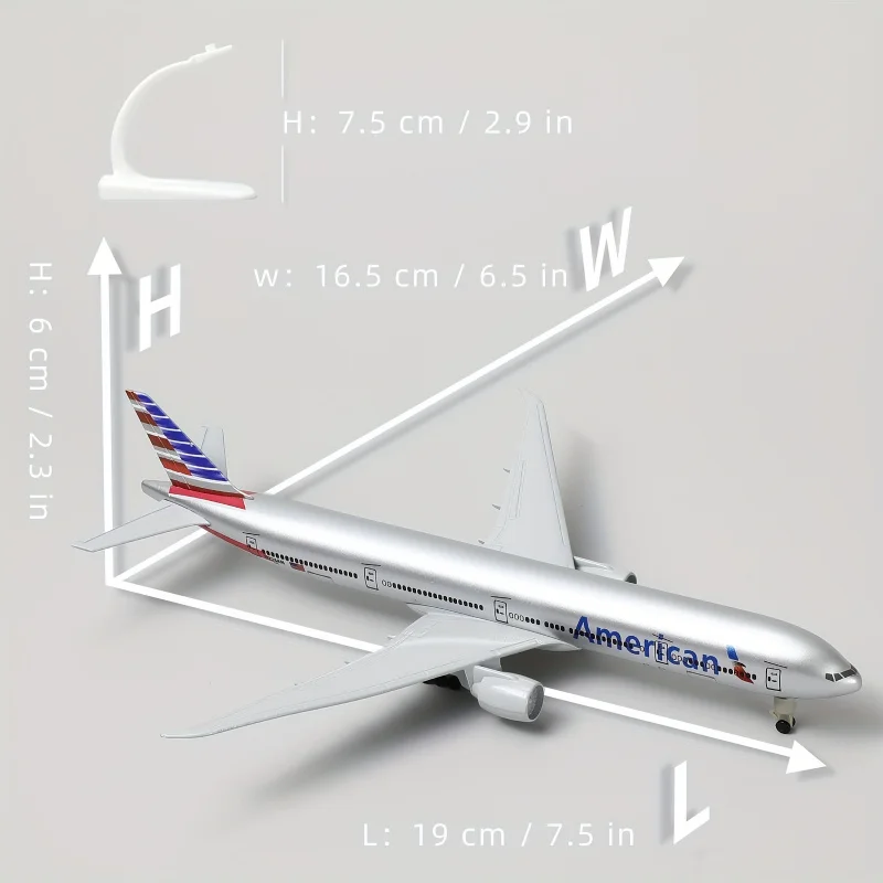 1/300 مقياس بوينغ 777 دييكاست نموذج طائرة معدنية مع حامل سبيكة عرض طائرة أطقم منمذجة لجمع عشاق الطيران #3