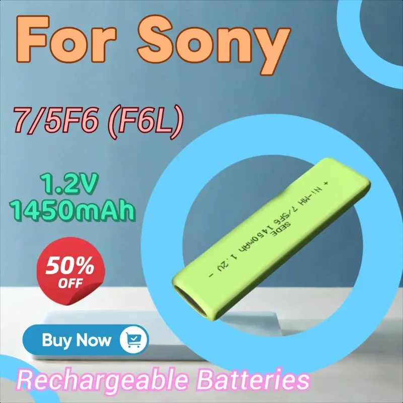 

Brand New High Quality 1.2V 1450mAh 7/5F6 (F6L) Replacement Battery for Sony NH-10WM NH-14WM NC-5WM NC-6WM CD Player MD Player