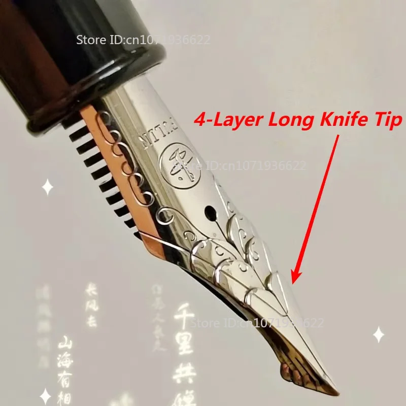 Stacked Multi-layer Pen Tip BALAOYE New Style Fountain Pen Long Knife Triple-layer Pen Nib 0.5-4.0mm Writing High-end Stationery