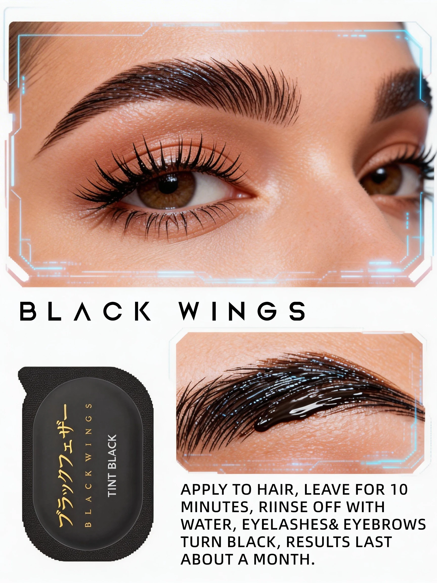 Professional Eyelash & Eyebrow Tint Kit Long Lasting Black Brown Eye Lash Dye Eyebrow Dyeing Cream Semi-Permanent Makeup Beauty