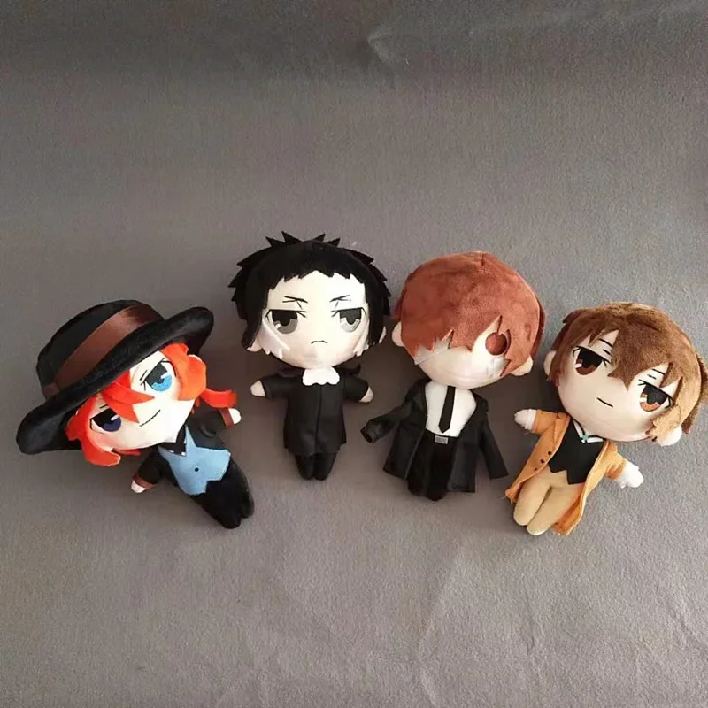 20cm Hot Anime Ryunosuke Akutagawa Dazai Osamu Standing Posture Soft Stuffed Plush Doll Toys Great Birthday Presents Friends