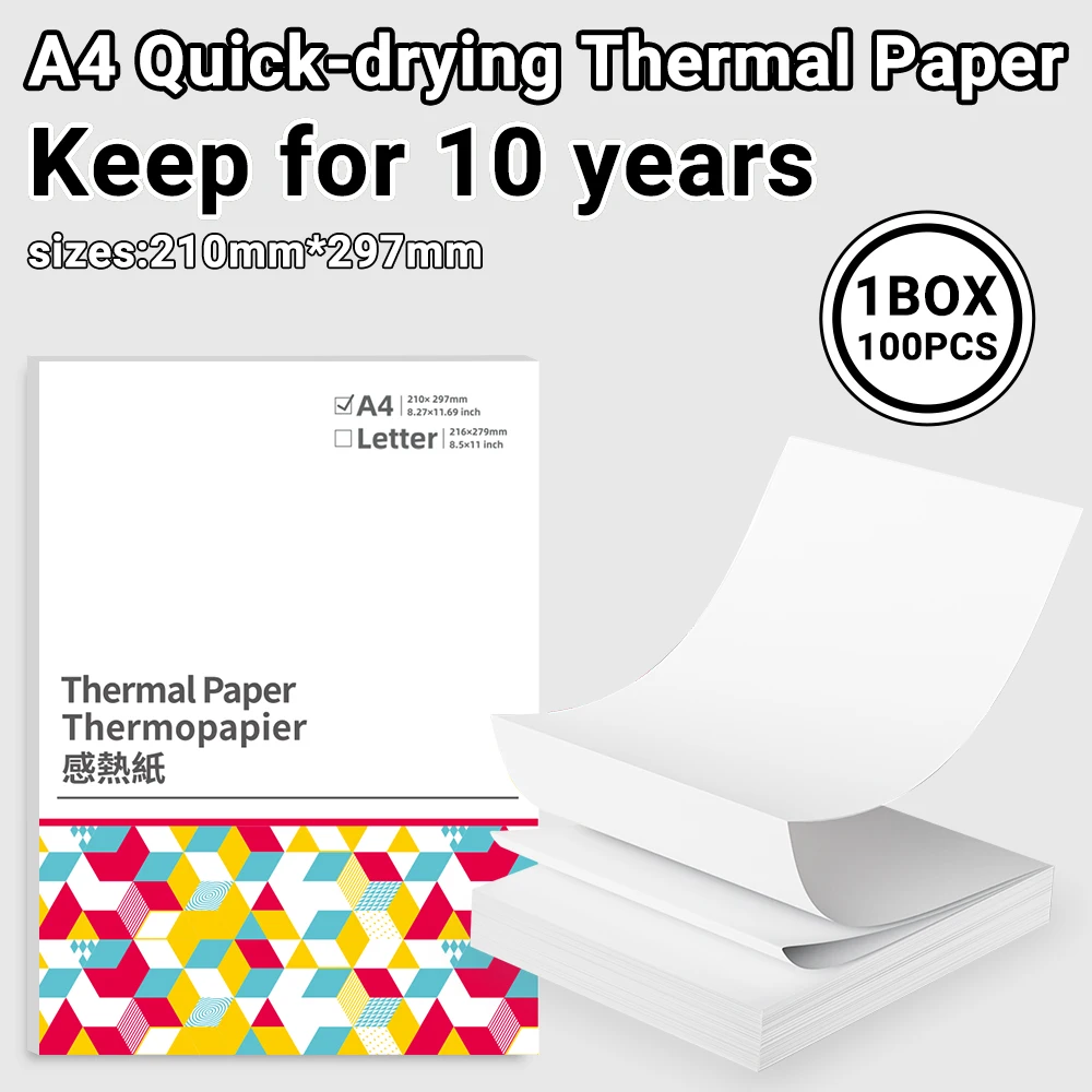 Phomemo A4 Thermal Paper M08F M832 Thermal Printer Folding Paper Compatible with M08F M832 M833 M835 Portable Mini Printer