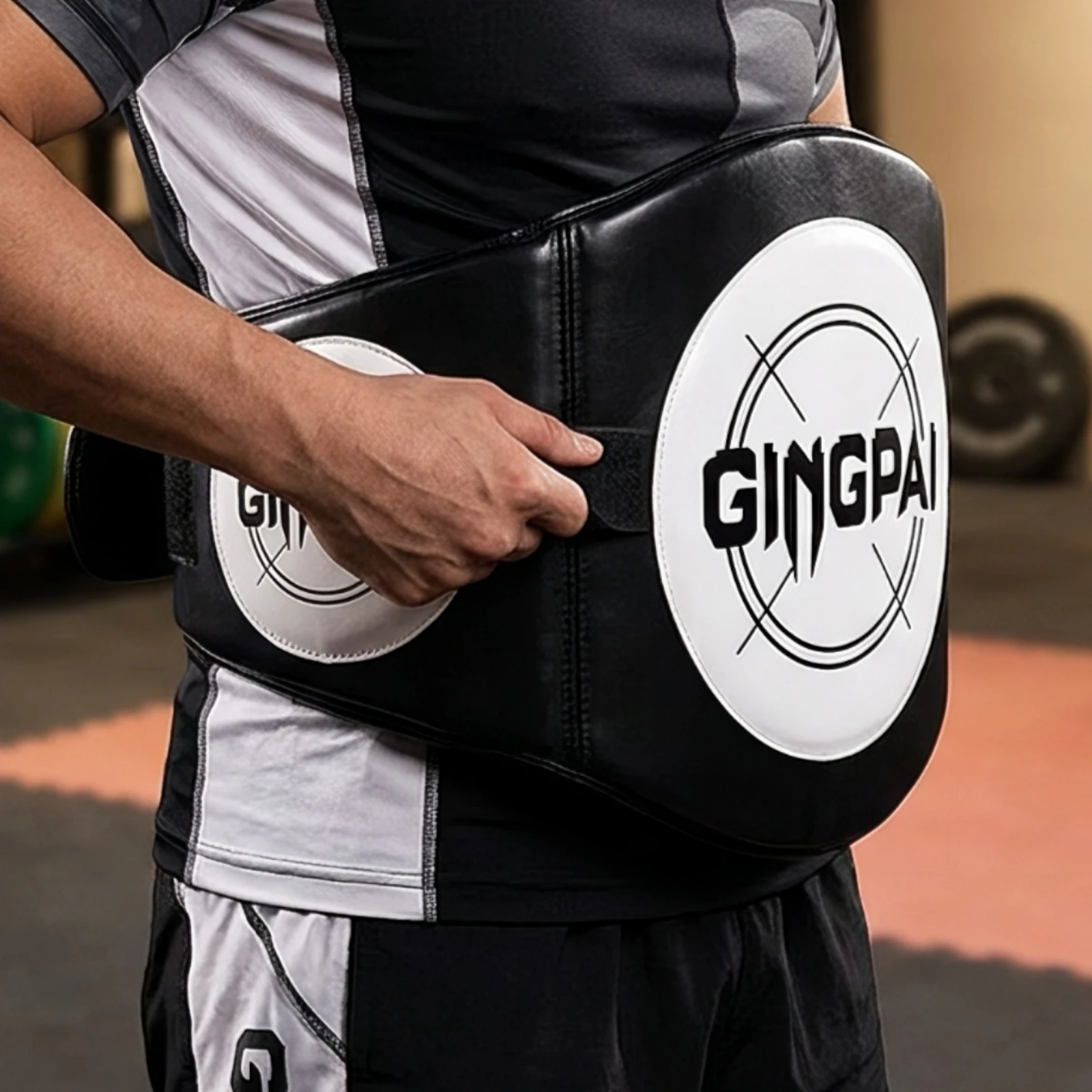 Boxing Waist Target Pad Shock-Absorbing Belly Pad Body Protector Thick Waist Protector with Belt Padded for Coaches, Gym