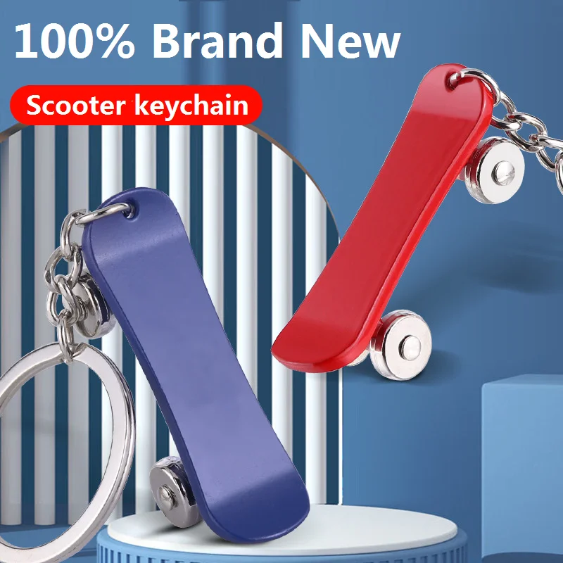 Creative Fingertip Scooter Keychain Stainless Steel Car Key Ring Charms Finger Skateboard Decompress Toy Gift Keychain