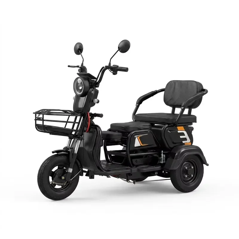 60V Electric Tricycle 3-Wheel 3-Passenger Passenger Cargo Open Body 400kg Payload 30-50km/h 500-800W High Speed Eec Certified