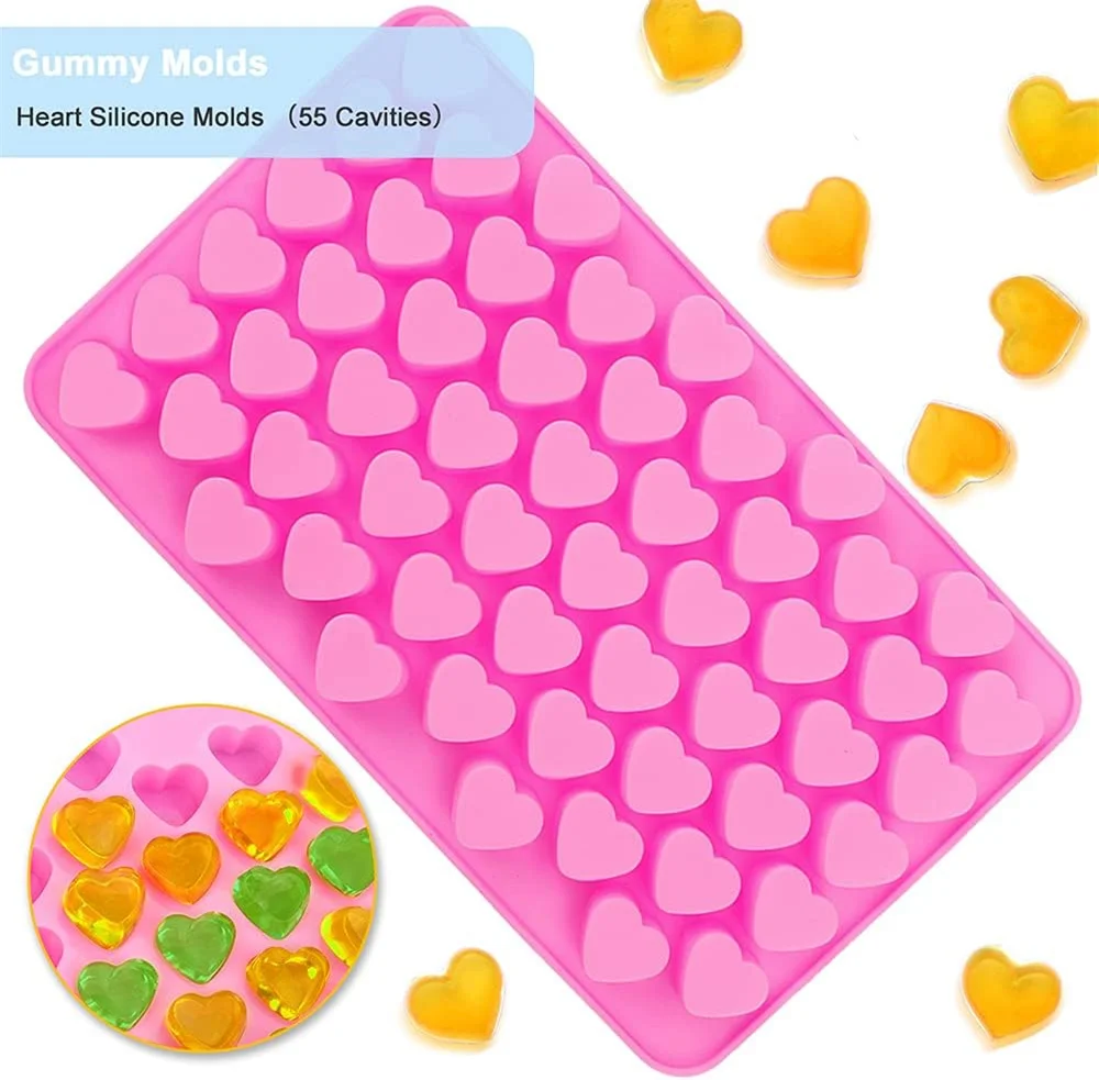 6Pcs Candy Silicone Moulds with 2 Dropper Set Candy Gummy Molds Jelly Trays Mold Set Reusable Candy Baking  Mold  Kitchen  Tools