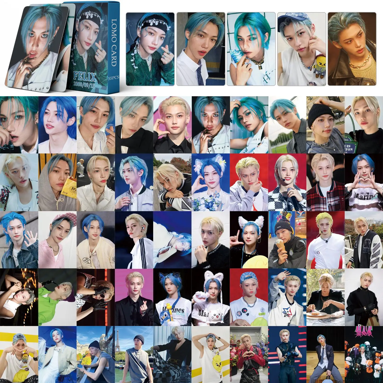 Xiuran 55 Pcs Sk Felix Album Lomo Kaart Kpop Fotocards Ansichtkaarten Serie