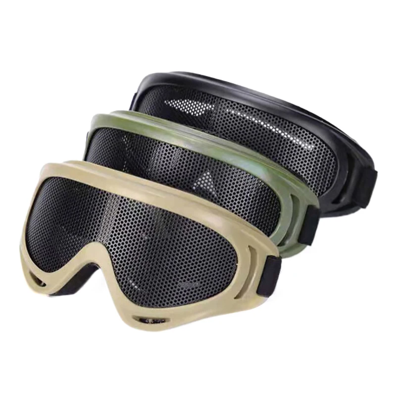 1Pc Outdoor Eye Protective Comfortable Airsoft Safety Tactical Eye Protection Metal Mesh Glasses Goggle