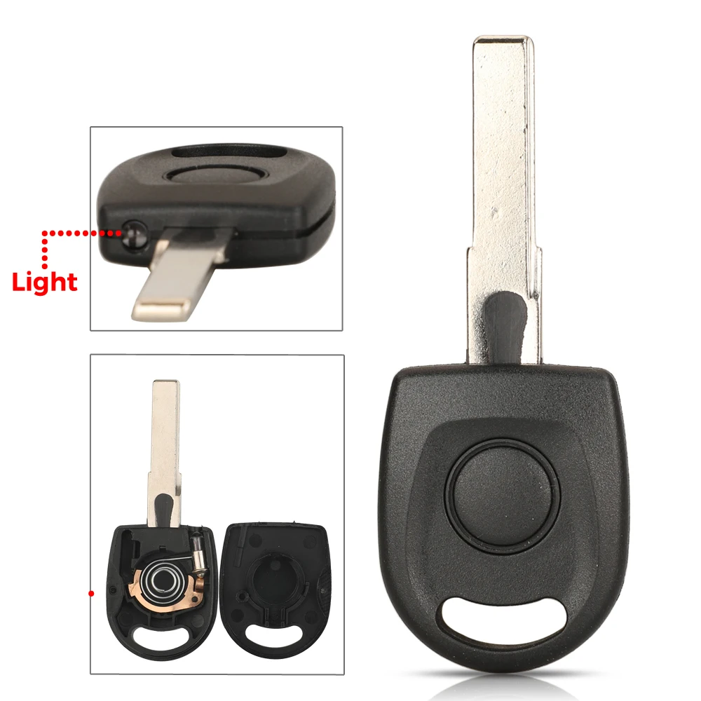 Jingyuqin Für Volkswagen VW Polo Golf für SEAT Ibiza Leon SKODA Octavia mit Lichtchip-Gehäuse, ungeschnittener HU66 Schlüsselgehäuse