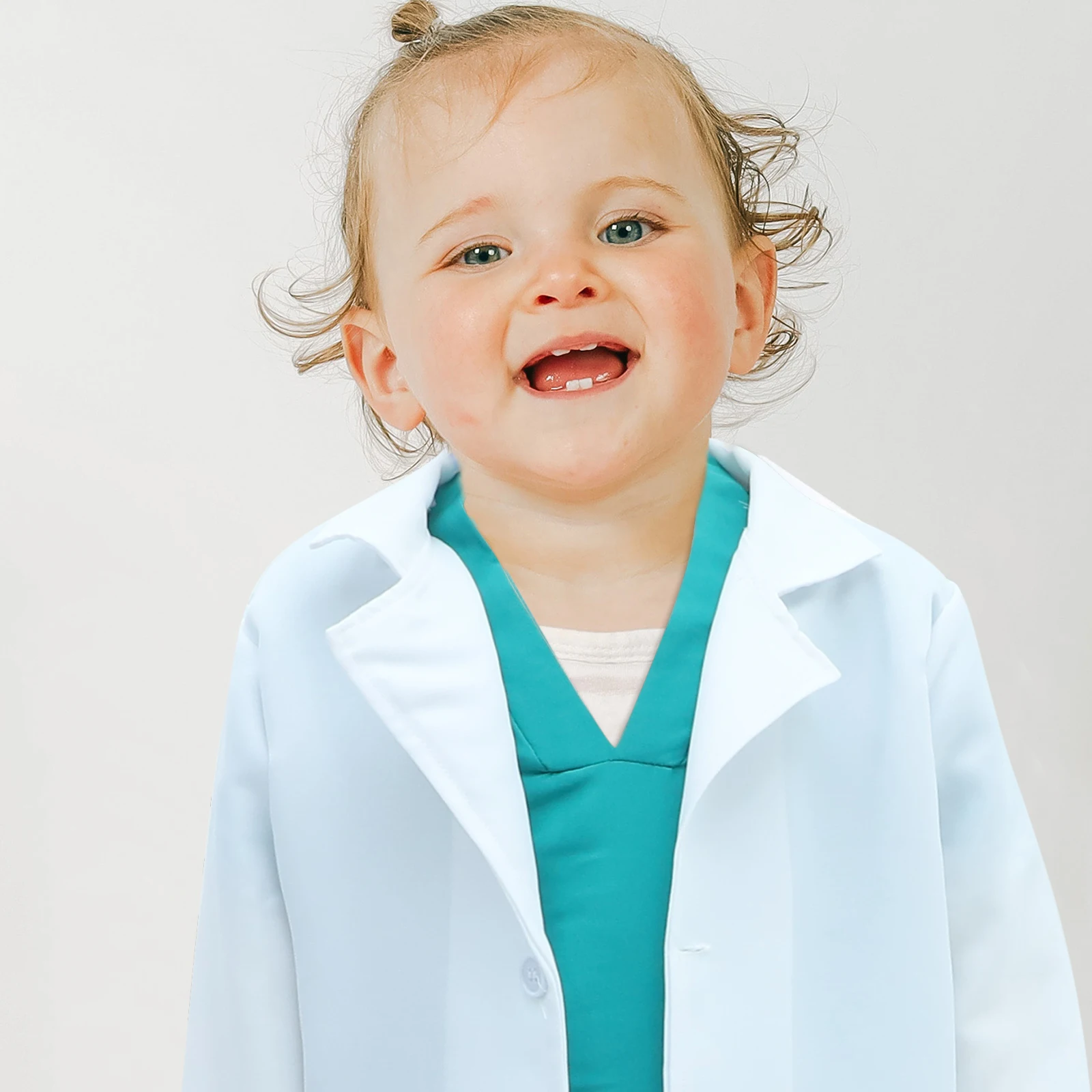 

1 Set Kids Doctor Costume Surgical Suit Uniform Stethoscope Prop Party Festival Performance Washable Cotton Doctor Clothes Role