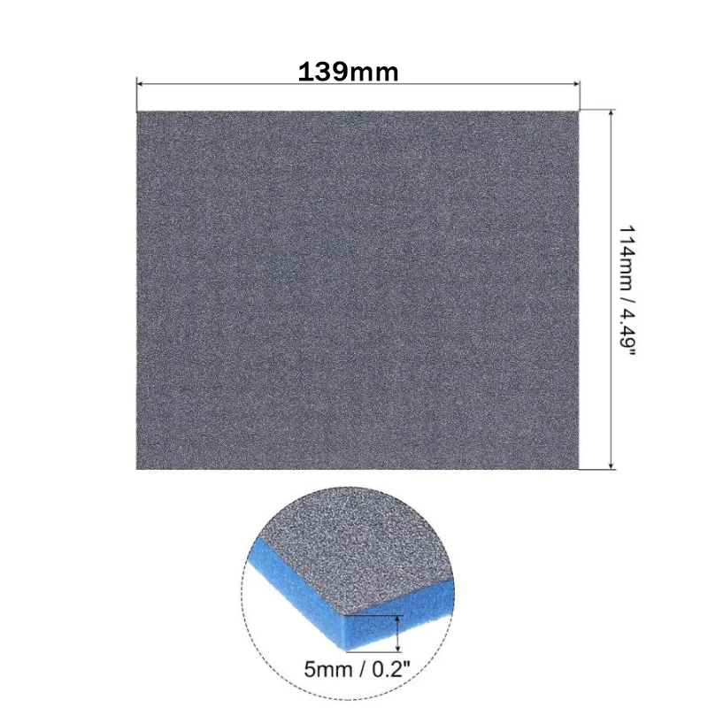 1/2/5pcs 320-2000 Grit Sponge Sandpaper, 4.5 X 5.5 X 0.2 Inch, Ultra-Fine Hand-Sanding Sponge for Both Dry and Wet Use, Flexible