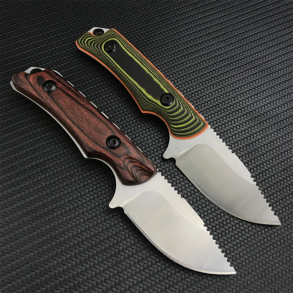 BM 15017 Hunter Tools Fixed Blade Knife CPM S30V Blade Wood / Orange G10 Handle Tactical Survival Camping Knives