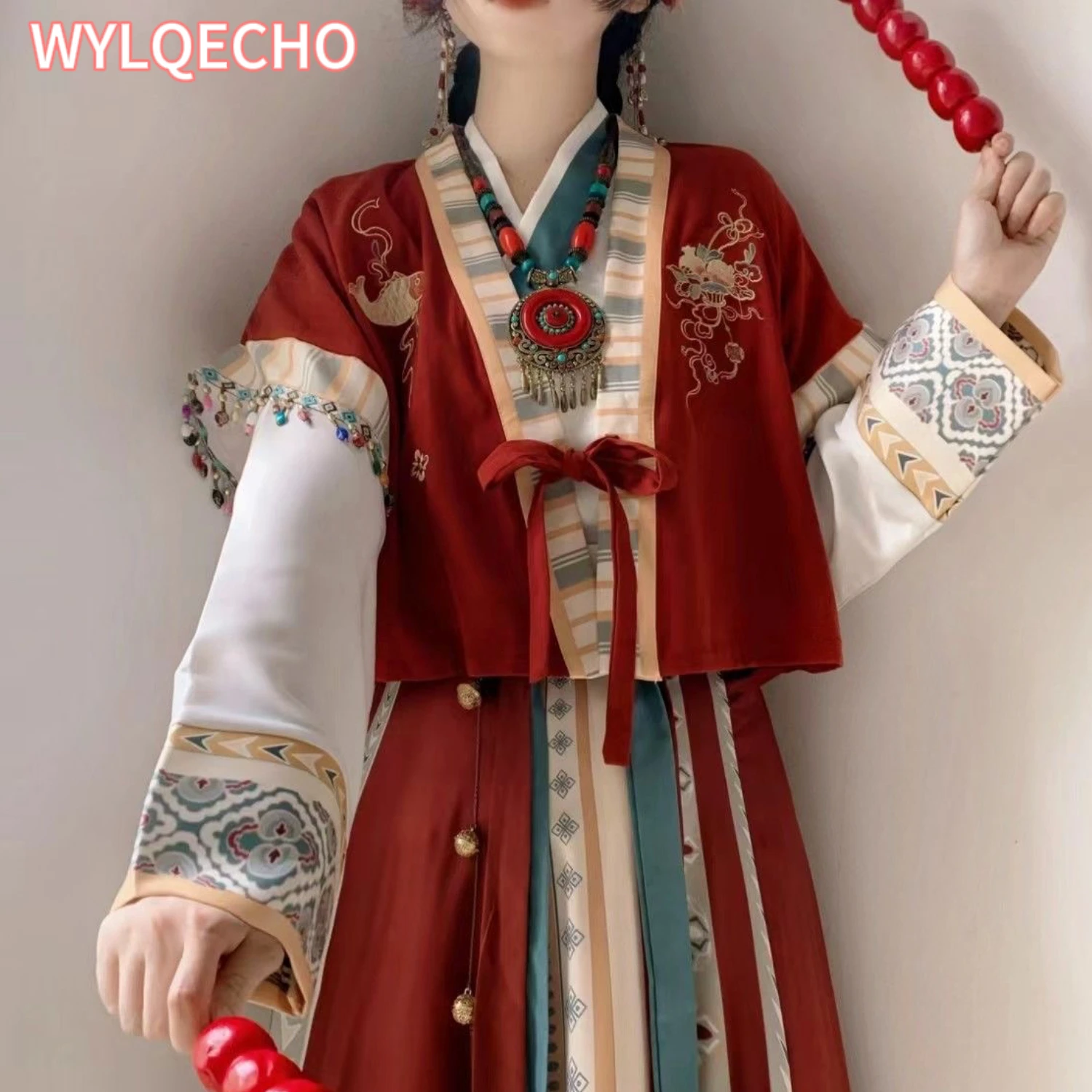 Red Hanfu Women Chinese Traditional Clothing Female Han Elegant Daily Improvement Wei Jin Style Sinicization Cosplay