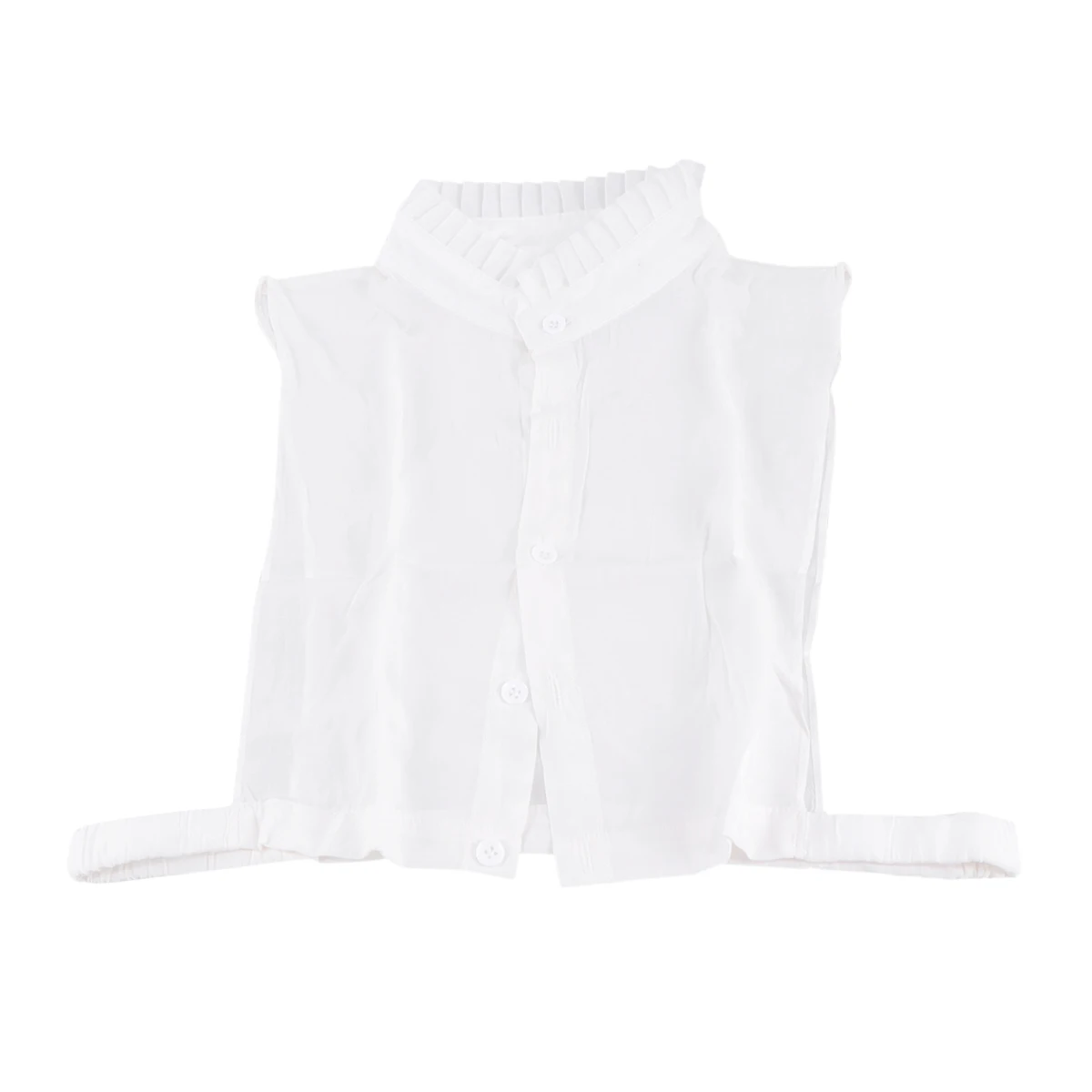 

Monochrome Fake Collar Detachable Dickey Blouse Ladies Solid Color Shirt Neckpiece Accessories Standing Lotus Leaf Design