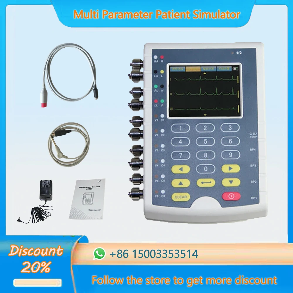 CONTEC MS400 Multiparameter Simulator 12 Leads ECG Respiration TEMP IBP Patient Simulator ECG IBP Temperature Patient Simulator