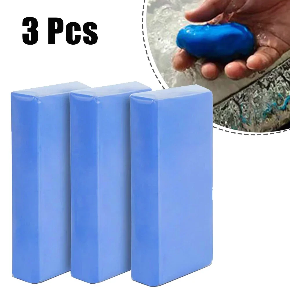 

3pcs Clay Cleaning Bar Car Detailing Waxing Polish Treatment Fine Grade Blue Car Wash Mud For Auto Glass Stains Like Rust Oil