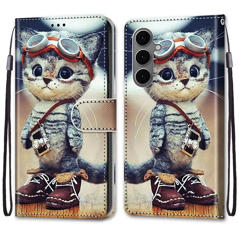 Etui z klapką z motywem kwiatowym do Samsung Galaxy S25 FE S25E Edge S 25 Ultra Plus 5G, skórzane etui portfelowe z funkcją podstawki, okładka książkowa, torba. — zdjęcie produktu 4