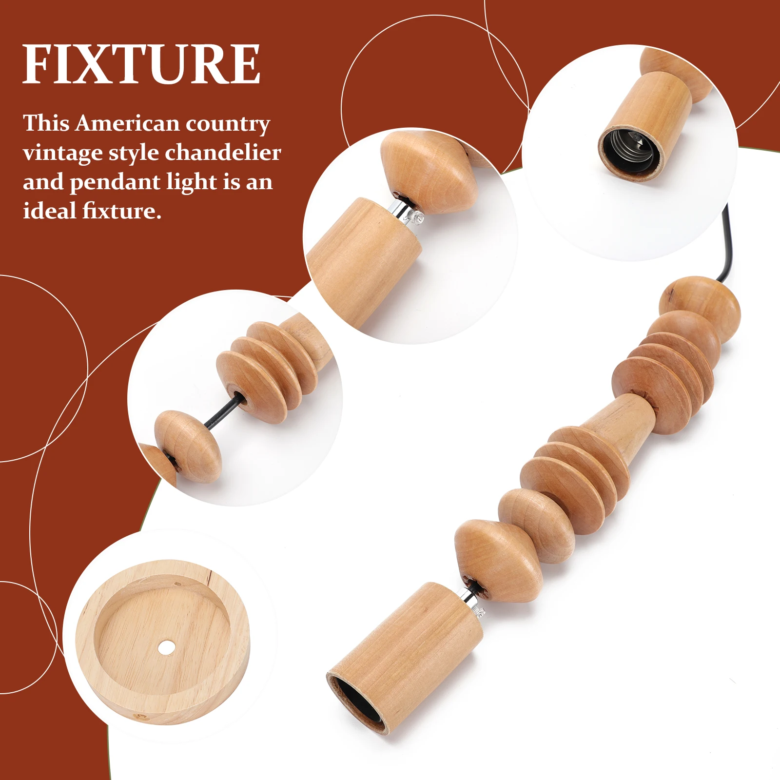 

DIY Wooden Beads String Light Vintage Home Decor Tassel Beige Ch Loft Ceiling Light Creative Restaurant Fixtures Warm Long