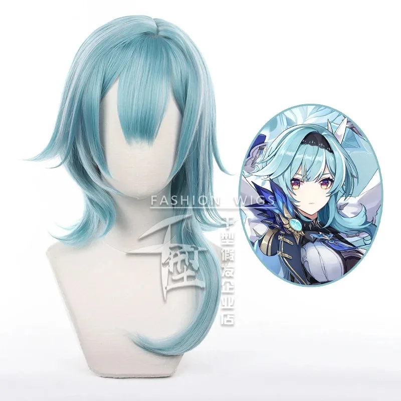 

NewGenshin Impact Eula Cosplay Wig Blue Wig Cosplay Role Playing Wigs Halloween Cosplay Wigs Heat Resistant Synthetic Wigs2025