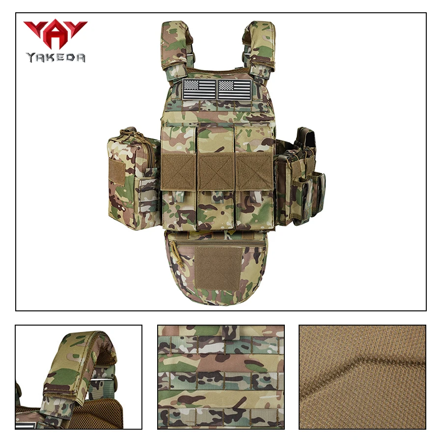 

YAKEDA 600D Оксфордская майка, тройная конструкция сумки, расширение системы MOLLE, сумка для сумки для воды на спине, майка для приключений на открытом воздухе