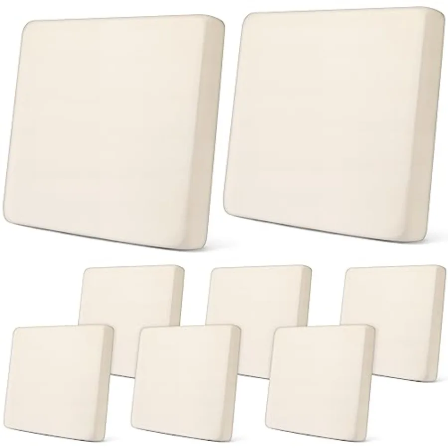 

8Pcs Patio Cushion Covers Stretch Outdoor Cushion Cover Replacement for Patio Furniture Sofa Couch Slipcovers, Soft Flexibility