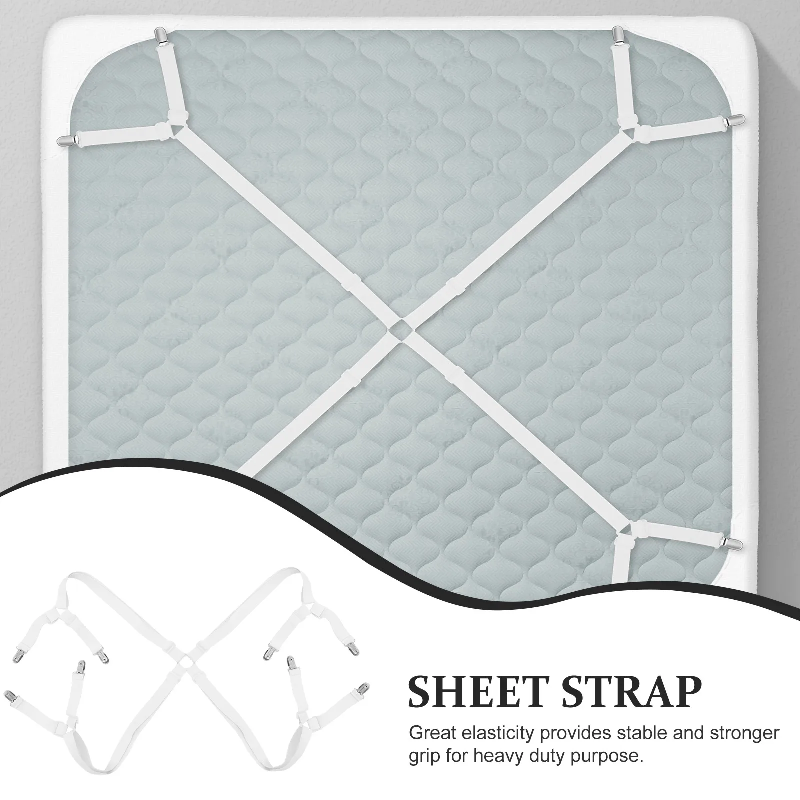 

Elastic Sheet Straps Bed Sheet Holder Duvet Clips Corner Grips Stopper Mattress Anchor Adjustable Ties Strong Grip