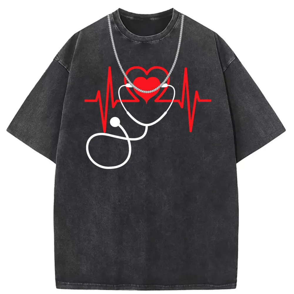 Funny Heart Beats Nurse Nursing Medical T Shirt For Men 2023 Discount Sweatshirts Fashionable Long Sleeve Clothes Retro Tees