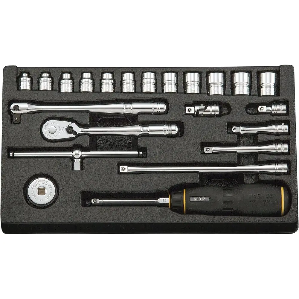 

1/4 Square Drive Metric Socket Set, 22-Piece, 6.3mm Square