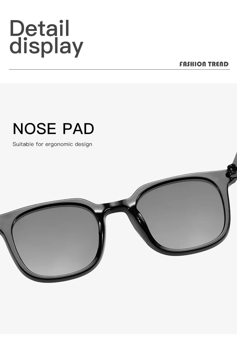 Neue Vintage-Sonnenbrille mit quadratischem Rahmen für Damen und Herren, Markendesigner, schwarz, Anti-Bulue-Brille – Detail 6