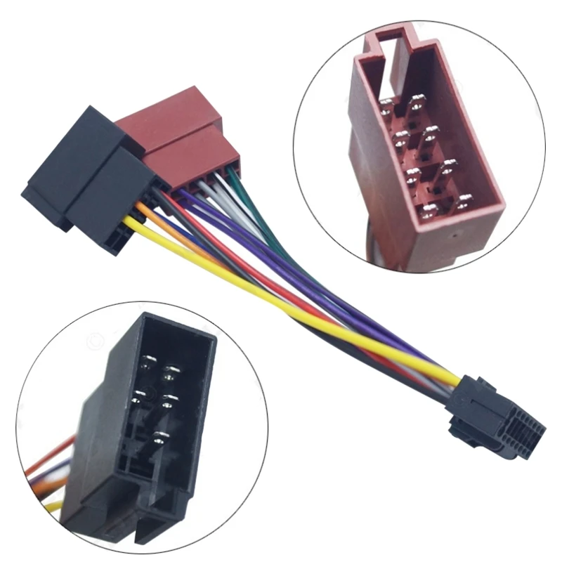 Car Wire Harness Adaptor For Kenwood / JVC Auto Stereo Radio ISO Standard Connector Adapter 16 Pin Plug Cable Plug-Play-N29R