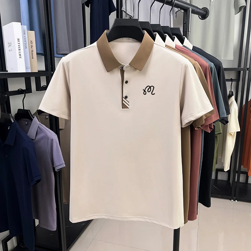 Leichter Luxus, exquisites Herren-Original-Print-Poloshirt, cooles Sommer-Revers-Kurzarm-T-Shirt, hochwertige Herrenbekleidung für den Alltag. – Detail 11