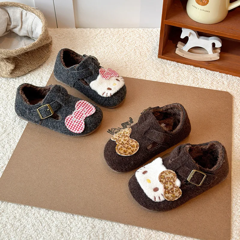 أحذية أطفال كاجوال أحذية تزلج بو الجلود القط الربيع أحذية للفتيات المضادة للانزلاق لينة أسفل الفيلكرو البني الرمادي الأحذية حجم 23-34