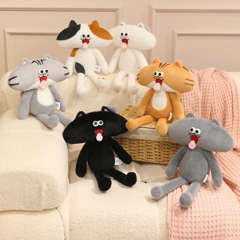 

Плюшевые игрушки-котики в форме багета 20 см, кавайные мягкие игрушки-тосты, мультяшные куклы-котята для девочек, подарок на день рождения, декор для дома