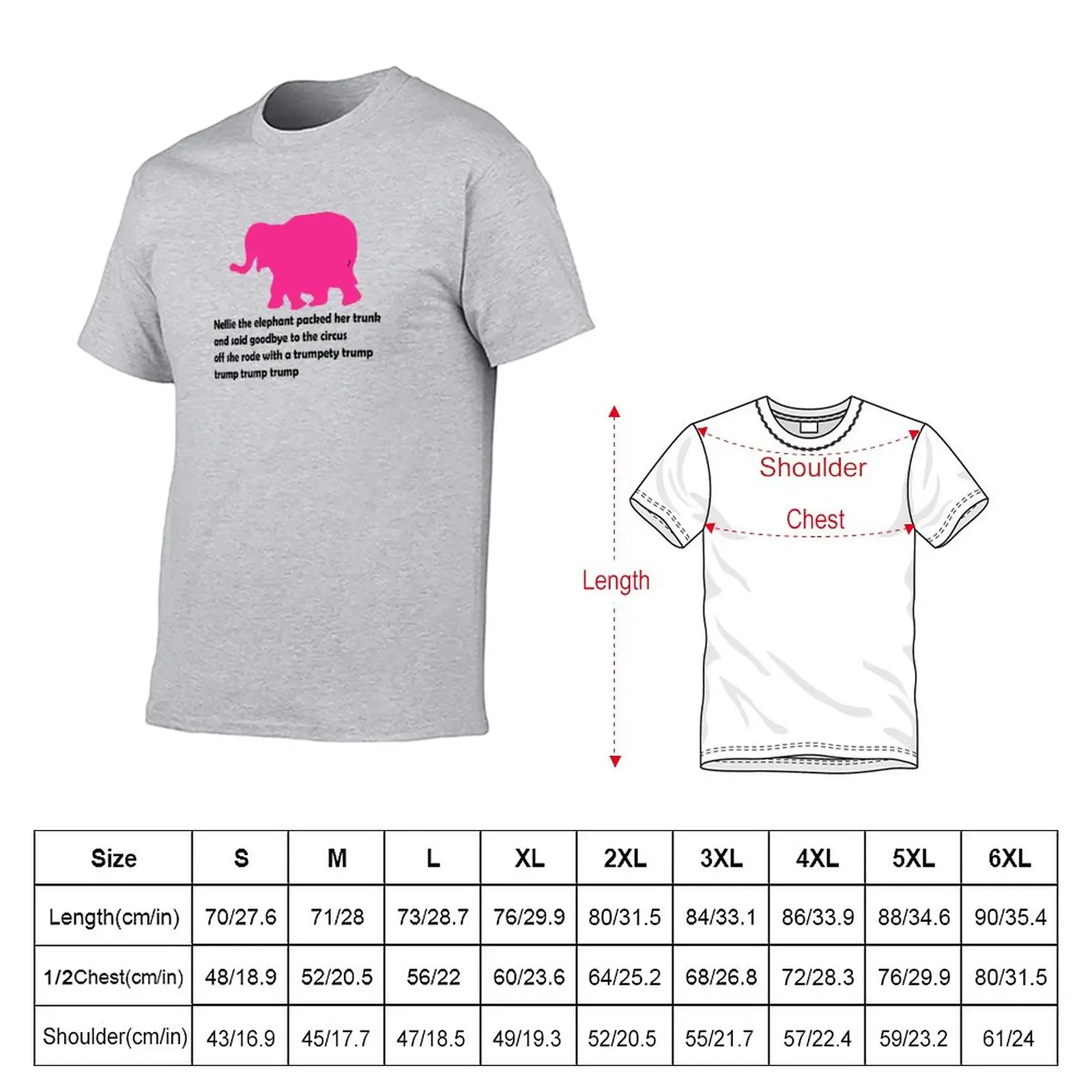 Nellie the elephant T-Shirt plus sizes animal prinfor boys mens t shirt graphic