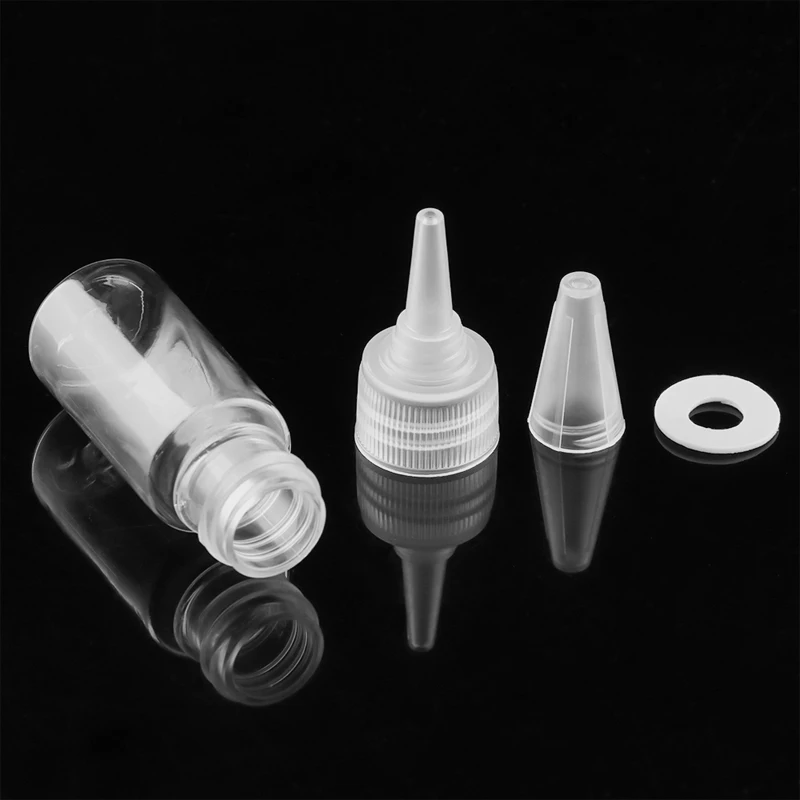 5Pcs 10ml-100ml Art Bottles Long Tips Glue Bottle Squeeze Liquid Flux Dispenser Applicator Plastic PET Dispensing Containers