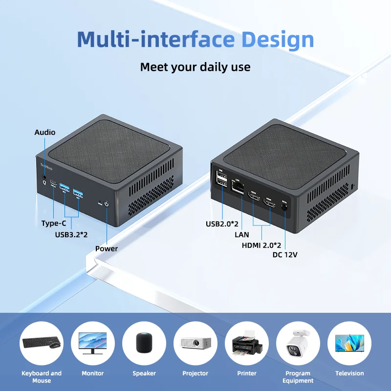 Aittact Mini PC Intel Alder Lake N100 Windows 11 Pro DDR4 PCIe M.2 SSD USB3.2 Dual HDMI Desktop Gaming Computer Mini PC Gamer