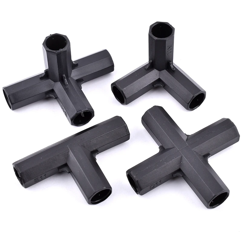 Black Flower Stand Connector Garden Greenhouse Pole Joint Gardening Plant Stakes Plastic Edging Corner Connection Accessories