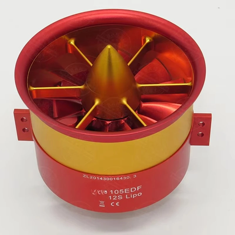 JP Hobby 105mm Clockwise/Counter Clockwise Rotation Aluminum Alloy EDF With 12S Brushless Motor