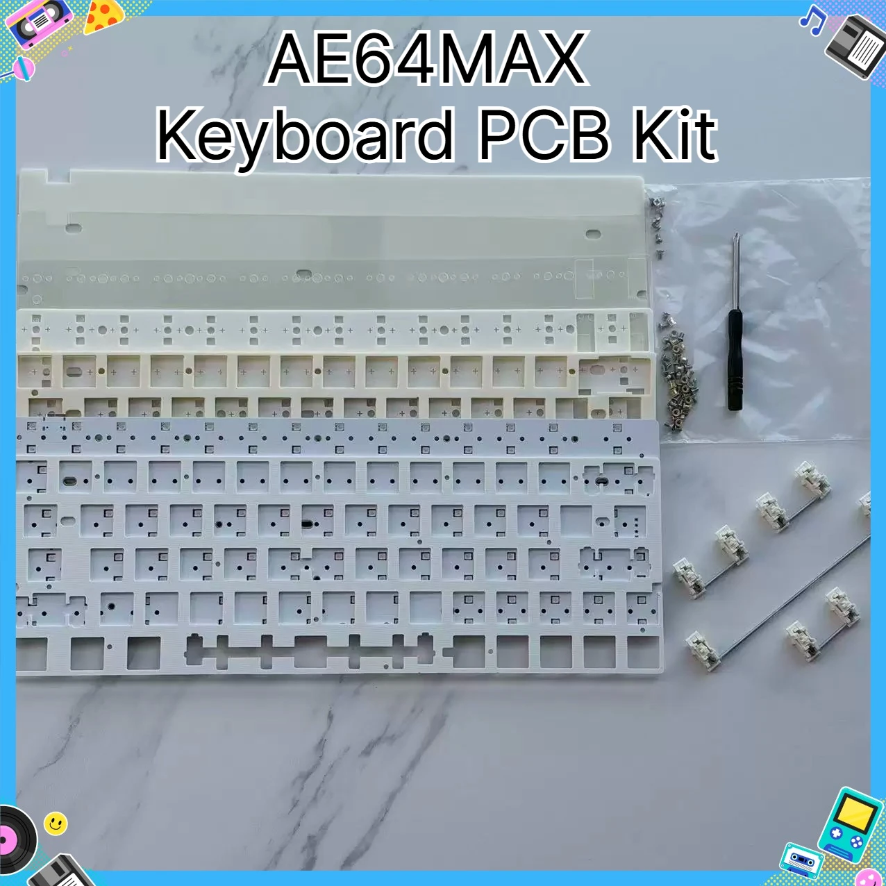 AE64MAX Magnetic Switch Keyboard PCB Kit Custom 8K Polling Rate All Keys Support Direct ADC Connection RGB Keyboard Accessories