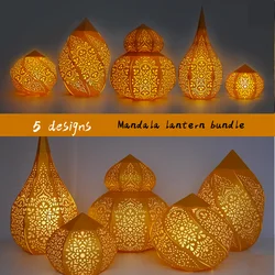 Matrices de découpe en métal Mandala Lantern Bundle, carte de scrapbooking, papier exécutif, album artisanal, gaufrage décoratif, matrice découpée, 2023