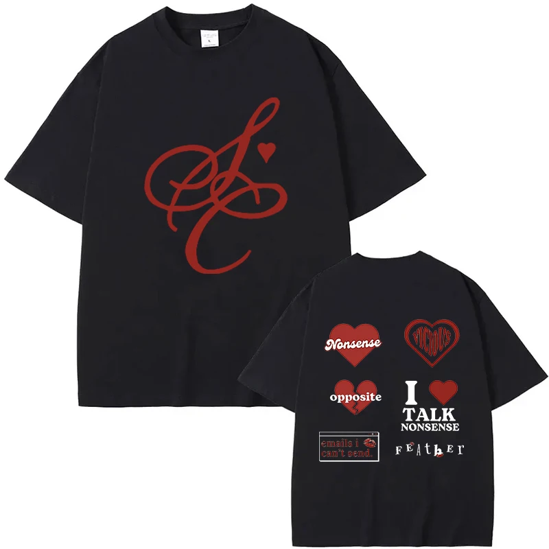 Sabrina Carpenter T Shirts Men Women Emails I Can't Send Hearts Pack T-Shirts Merch Harajuku Summer O-Neck Unisex Short Sleeve