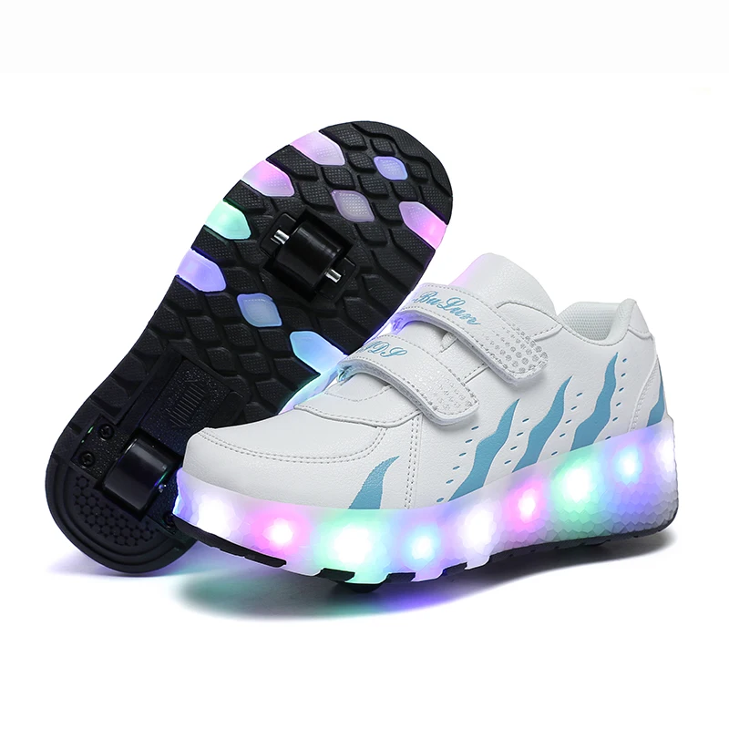 

Children 2 Wheels Roller Skates Shoes Detachable two wheels Equipped with LED lights Invisible charging port Kids leisure shoes