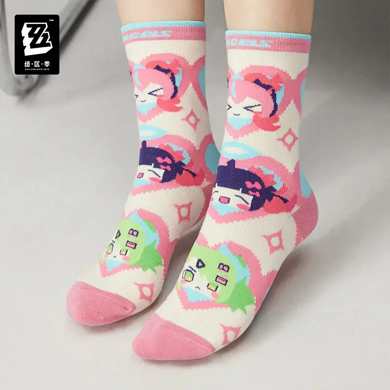 [Genuine] miHoYo Game Zenless Zone Zero STUDIO Angels of Delusion Printed Embroidered Socks Anime Stockings Cosplay Xmas Gifts 4