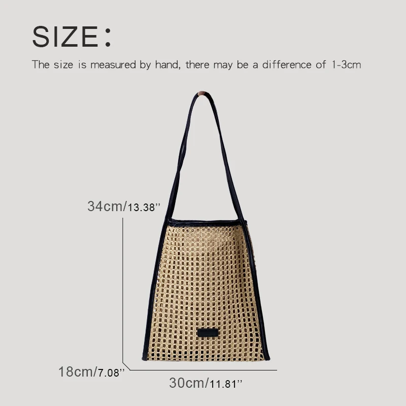 Bohemian Hollow Tote Bags For Women Luxury Designer Handbag Purses 2024 New In Papyrus With Inner Pocket Beach Underarm Shoulder